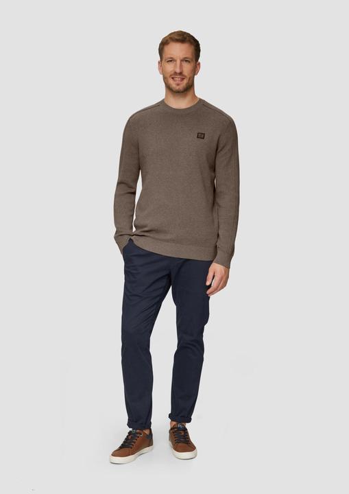 Produktbild s.Oliver Strickpullover Strickpullover mit Nahtdetails und Logo (S)
