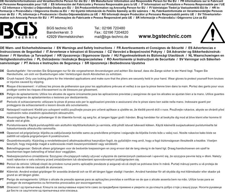 Actual product image BGS Mini Locking Grip Pliers Set 3 pcs.