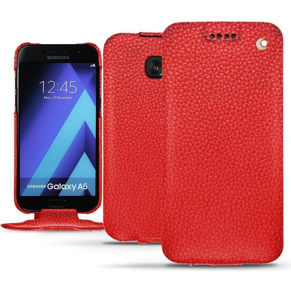 Noreve Lederschutzhülle vertikal (Samsung Galaxy A5 (2017)), Smartphone Hülle, Rot