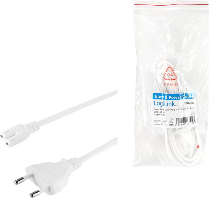 Actual product image LogiLink Power cable, Euro plug (1.80 m)