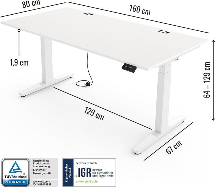Immagine prodotto Yaasa Desk Expert (160 x 80 cm)
