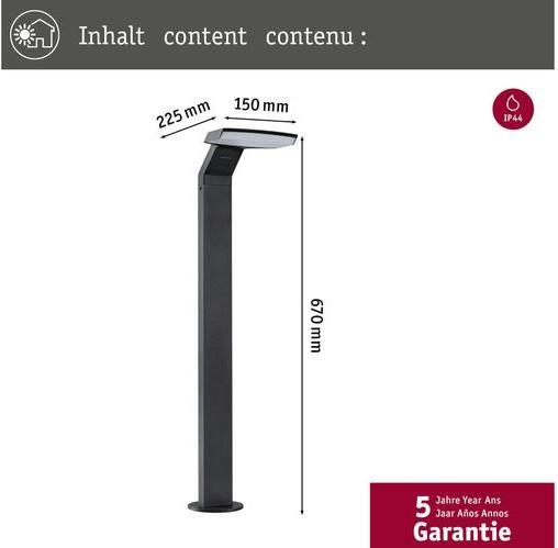 Actual product image Paulmann Outdoor 230V Bollard Light Zerena (1100 lm, IP44)