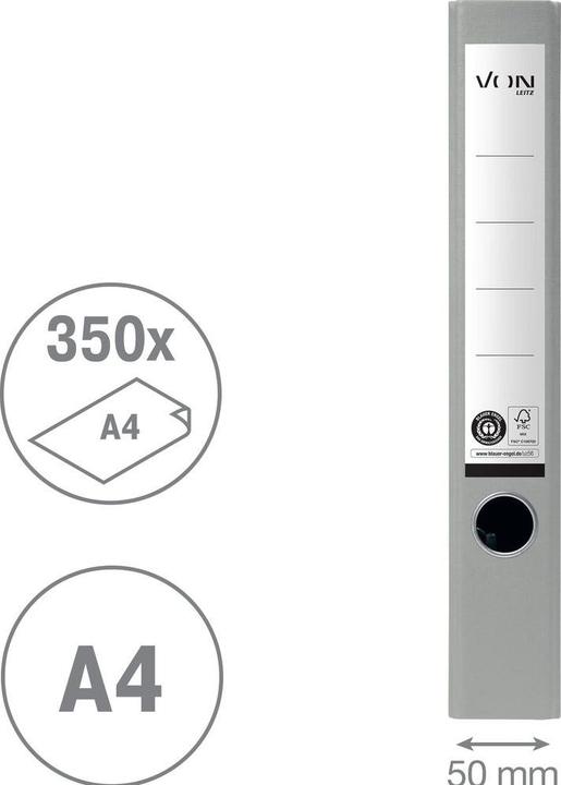 Image du produit von Classeur 5 cm, Gris (A4, 50 mm, 1 pcs)