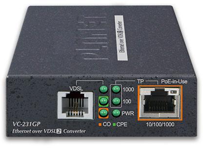 Image du produit Planet 1-Port 10/100/1000T 802.3at PoE+ Ethernet to VDSL2 Converter Communication haut débit (Transformateurs)