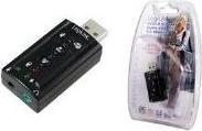 Actual product image LogiLink USB 2.0 sound card with Virtual 7.1 sound effect offers the possibility of loudspeakers (USB)