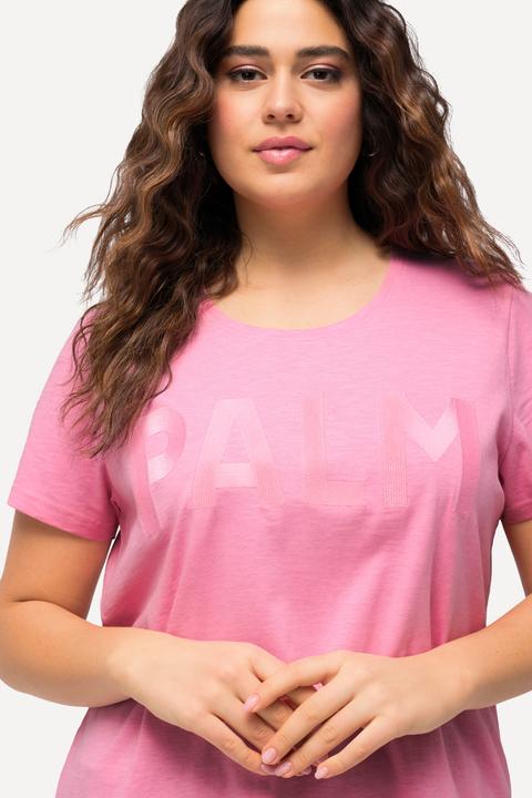 Actual product image Ulla Popken Palm Embroidered Short Sleeve Tee (50, 52)