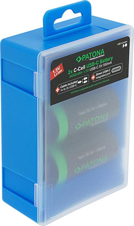 Image du produit Patona Batterie Premium 2x LR14 USB-C (2 pcs, R14, 2300 mAh)