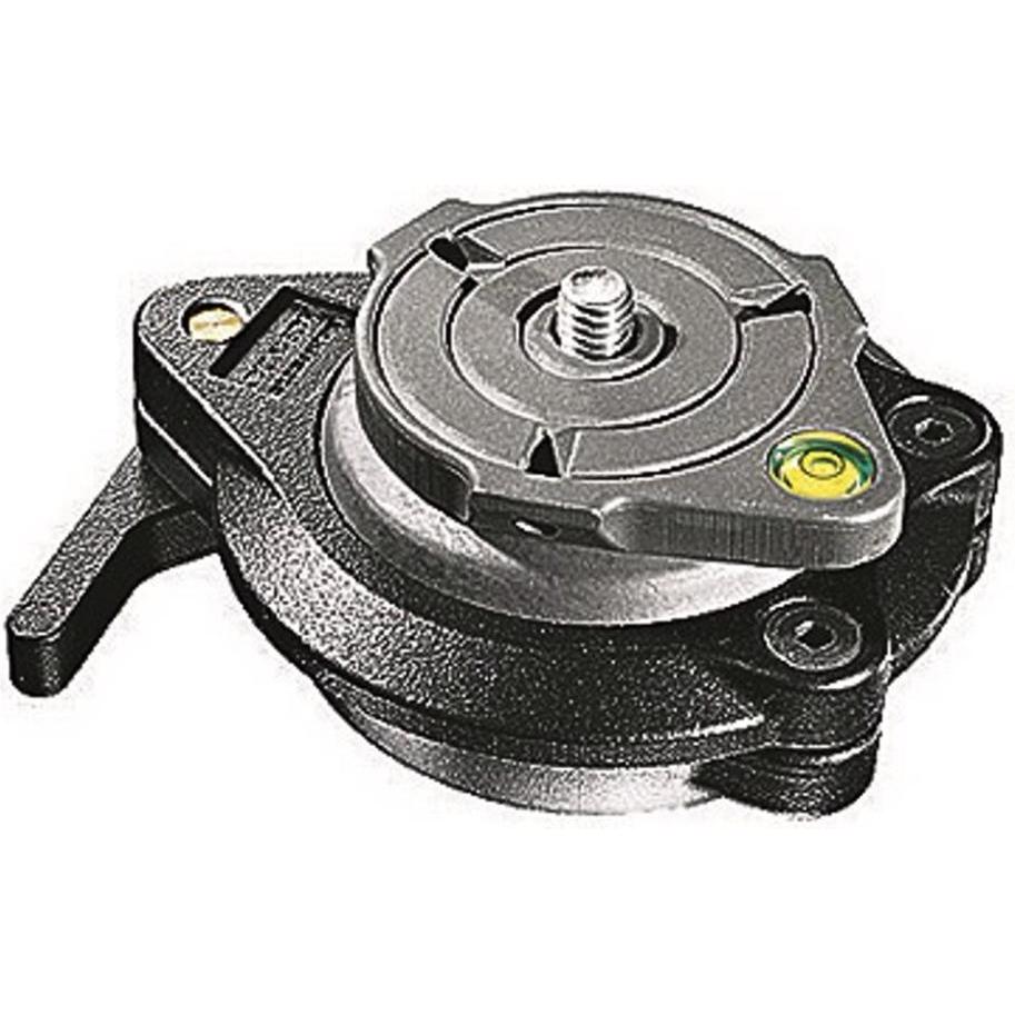 Manfrotto 438, Kompakter Nivellierkopf (Stativ Nivellierkugel), Stativ Zubehör, Schwarz