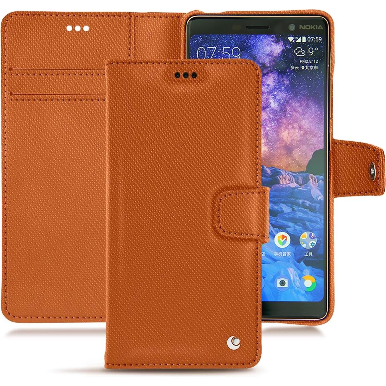 Noreve Lederschutzhülle (Apple iPhone 7 Plus), Smartphone Hülle, Orange