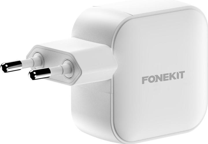 Image du produit FoneKit PD 70W Wall Charger, USB-C + USB-C + USB-A, white (70 W, 3 ports)