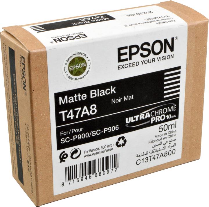 Epson Ink/Singlpck Matte BK T47A8 Pro 10 50ml (BK)