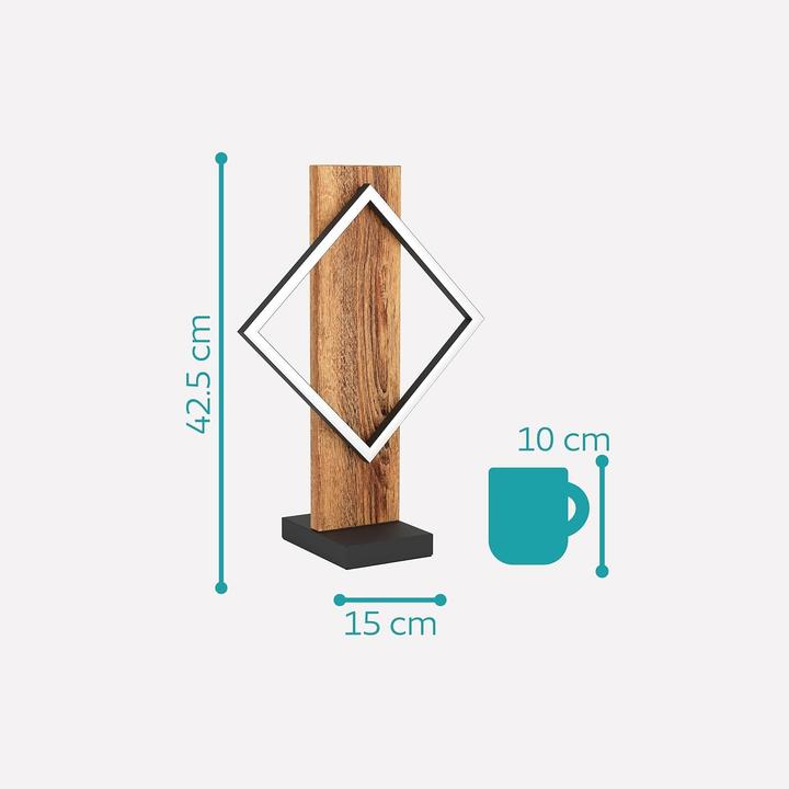 Actual product image EGLO Boyal LED Table Lamp with Wooden Beams (1750 lm)