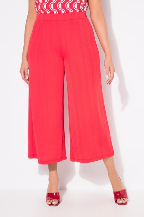 Actual product image Ulla Popken Textured Crepe Wide Leg Culottes (58, 60)