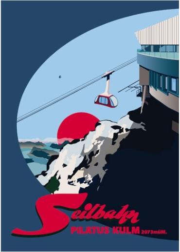 S.wert Design Poster Luzern Seilbahn (59.40 x 42 cm)