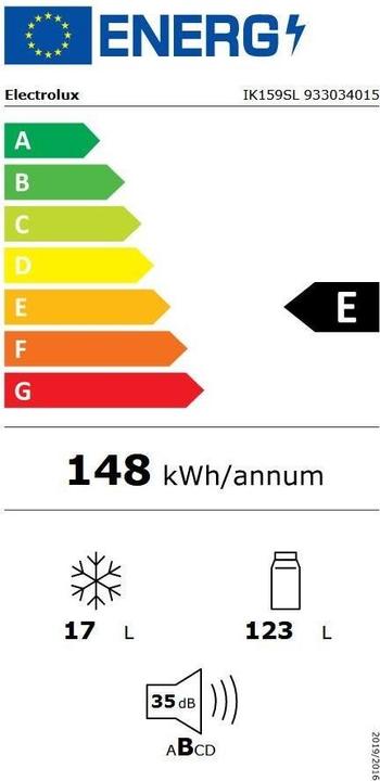 Label énergétique Electrolux IK159SL (140 l)