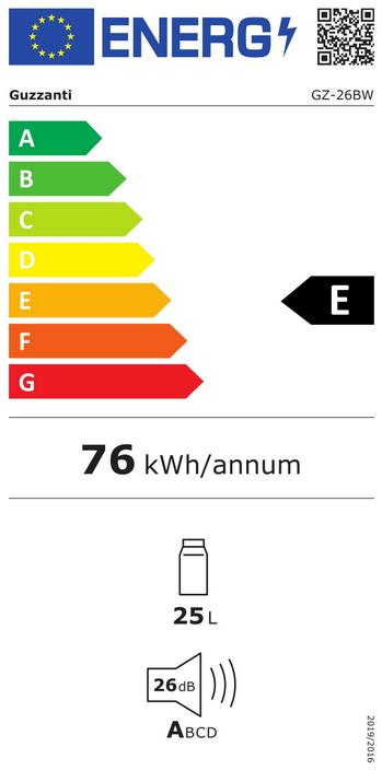 Energy Label Guzzanti GZ 26BW (25 l)