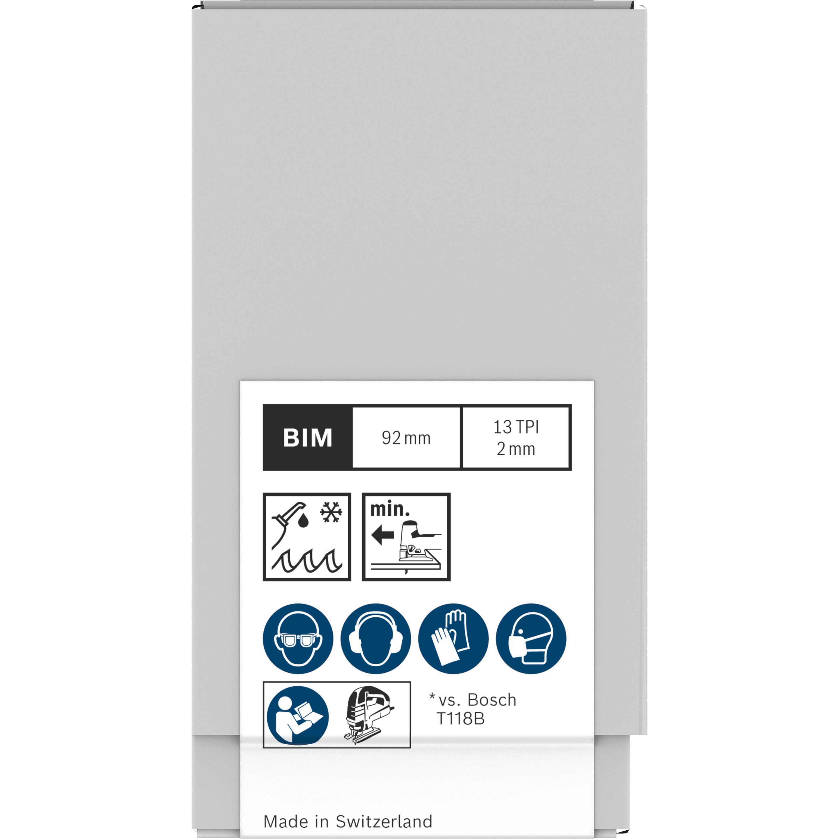 Bosch Professional Zubehör, Lama, Lama per seghetto alternativo PRO Metal thick T121BFC, 92 mm, 100 pezzi.