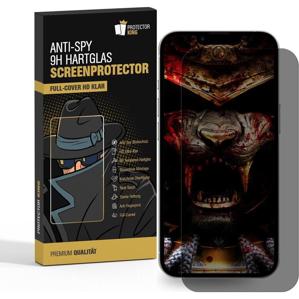 Protectorking 2x Echtes Tempered 9H Panzerhartglas Blickschutz (2 Stück, Apple iPhone 14 Plus), Smartphone Schutzfolie