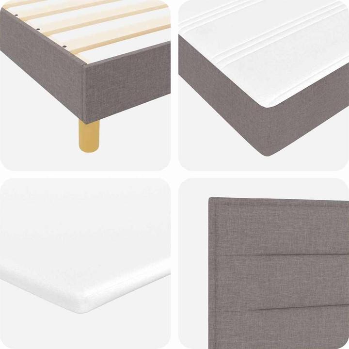 Image du produit VidaXL Lit Boxspring Avec Matelas Tissu Taupe (100 x 200 cm)
