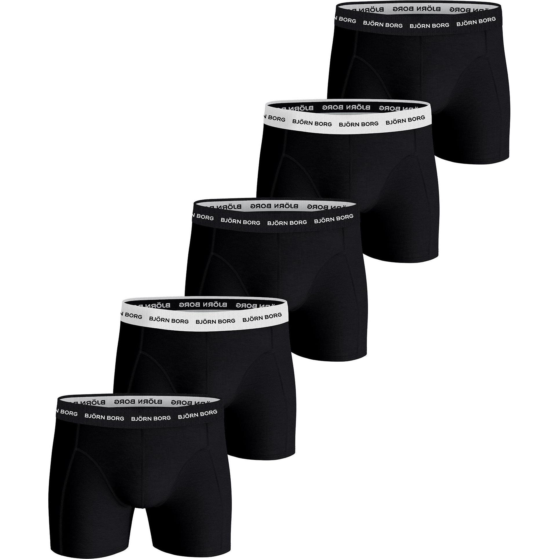 Björn Borg, Herren, Unterhosen, Cotton Stretch Boxer, Schwarz, (M, 5er Pack)