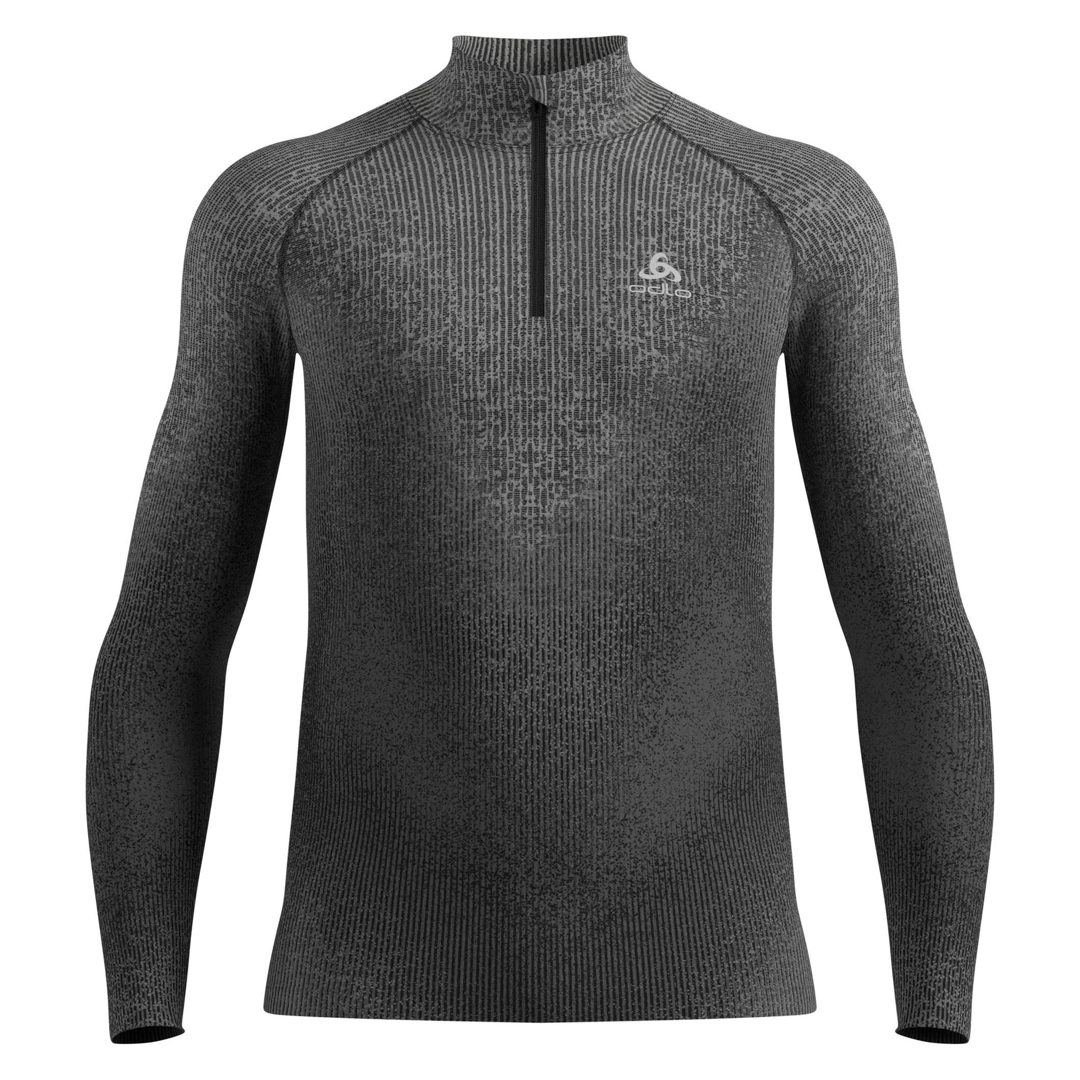 Odlo, Herren, Funktionsshirt, Bl Top Turtle Neck L/s Half Zip Blackcom (M), Schwarz, M