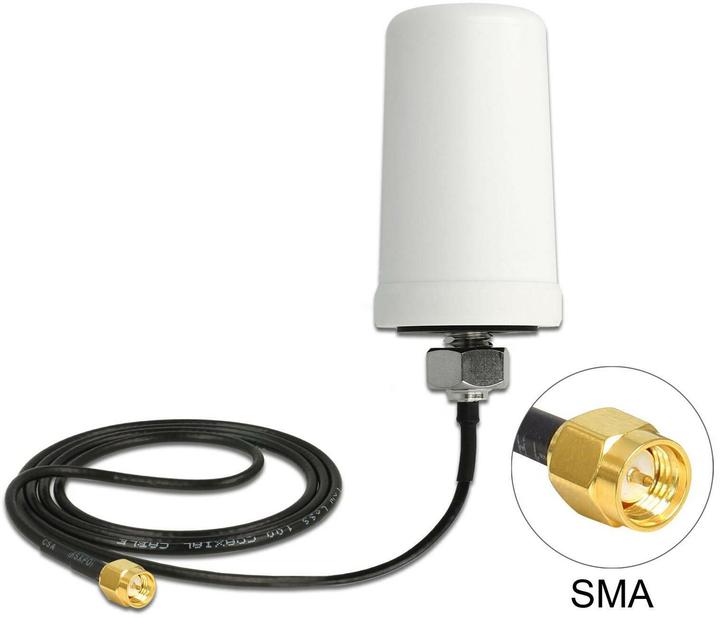 Actual product image Delock LTE/GSM antenna, SMA connector, white (Antenna cable)
