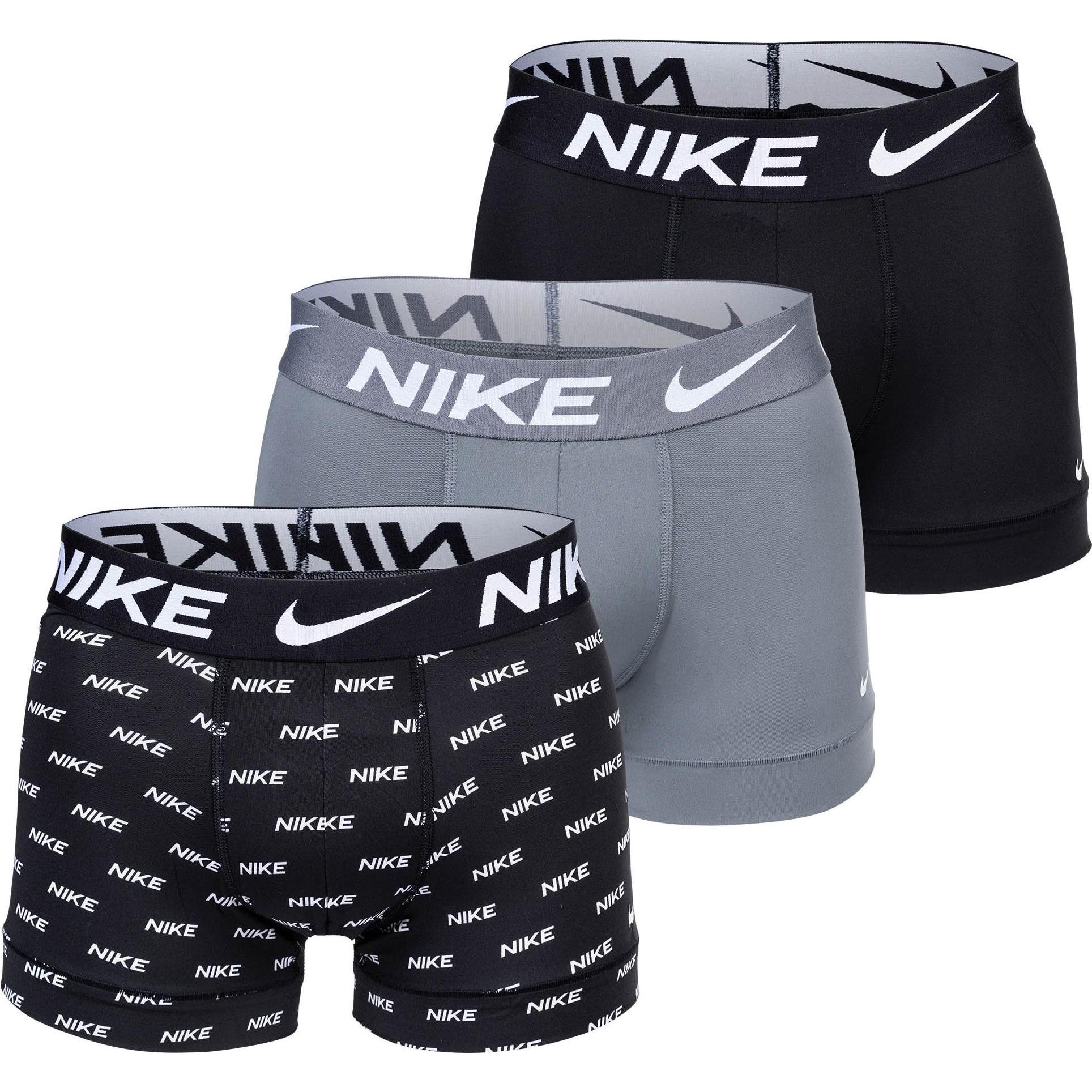 Nike, Herren, Unterhosen, Trunk, Grau, Schwarz, (L, 3er Pack)