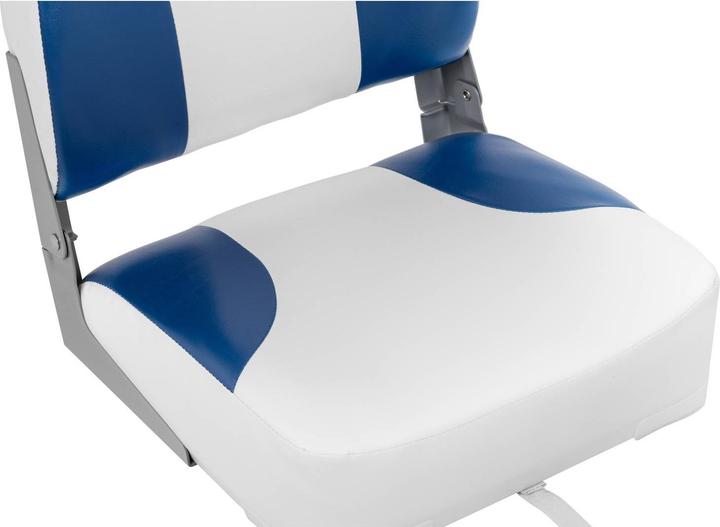Produktbild MSW Bootssitz 2 Stück 41 x 50 x 51 cm weiss-blau Klappsitz Steuerstuhl Bootsstuhl