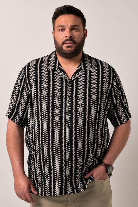Produktbild Men+ Viskose-Hemd, Halbarm, Alloverprint, Cubakragen, Cuba Fit (7XL)