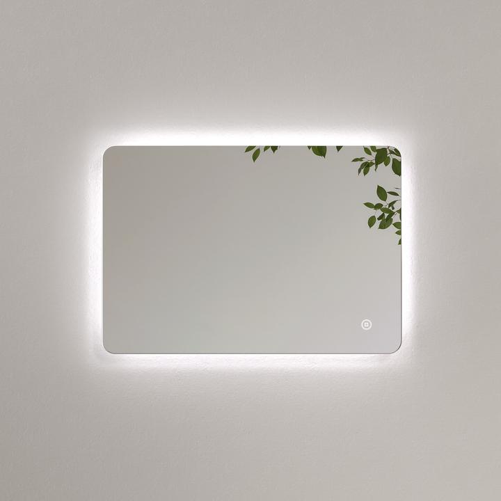 Emke Badspiegel mit Beleuchtung 70*50cm,Beschlagfrei, Kaltweiss6500K, Dimmbar, Touch Schalter (70 x 50 cm)