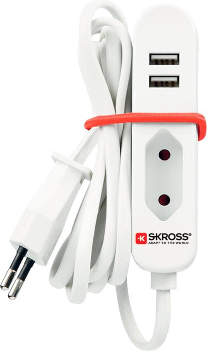 Actual product image Skross Power strip Travel Station (3 x, Type 11, USB-A, 1.50 m)