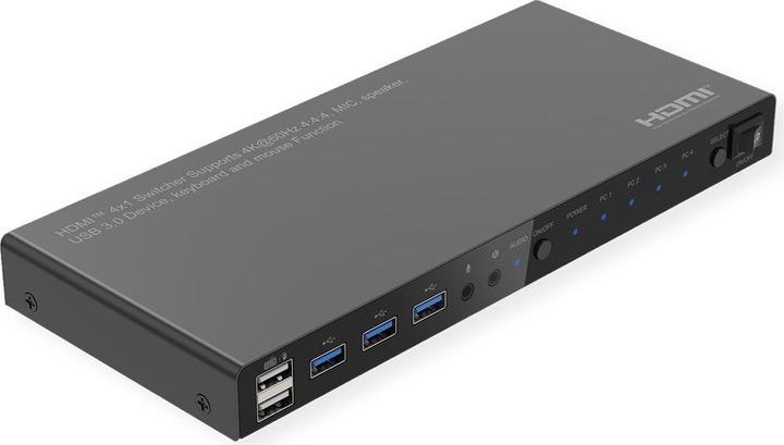 Roline KVM Switch 4fach, USB + HDMI 4K60
