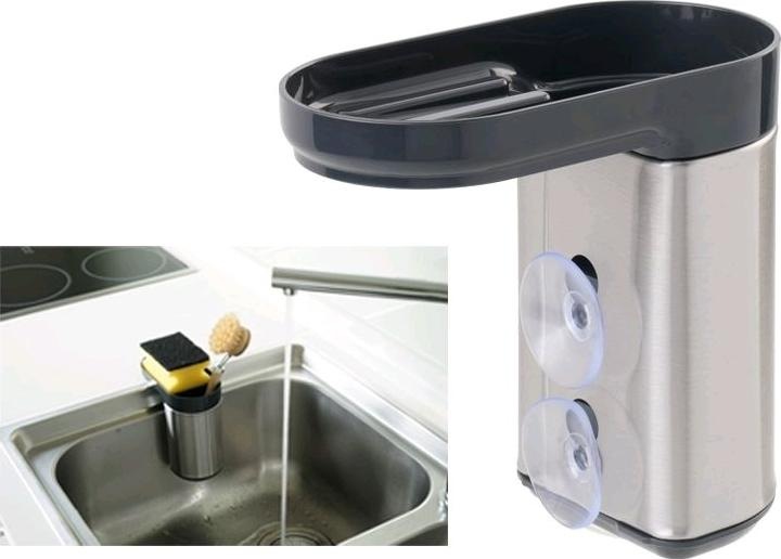Produktbild Eva- Kochen und Haushalt Eva Spühlbecken Organizer mit Saugnapf Rostfrei 15x8x14 cm