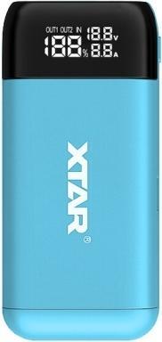 Immagine prodotto Xtar PB2S caricatore blu / powerbank per batterie agli ioni di litio 18650 / 20700 / 21700 (2 pz., 18650, 20700, 21700, Caricabatterie senza batteria)