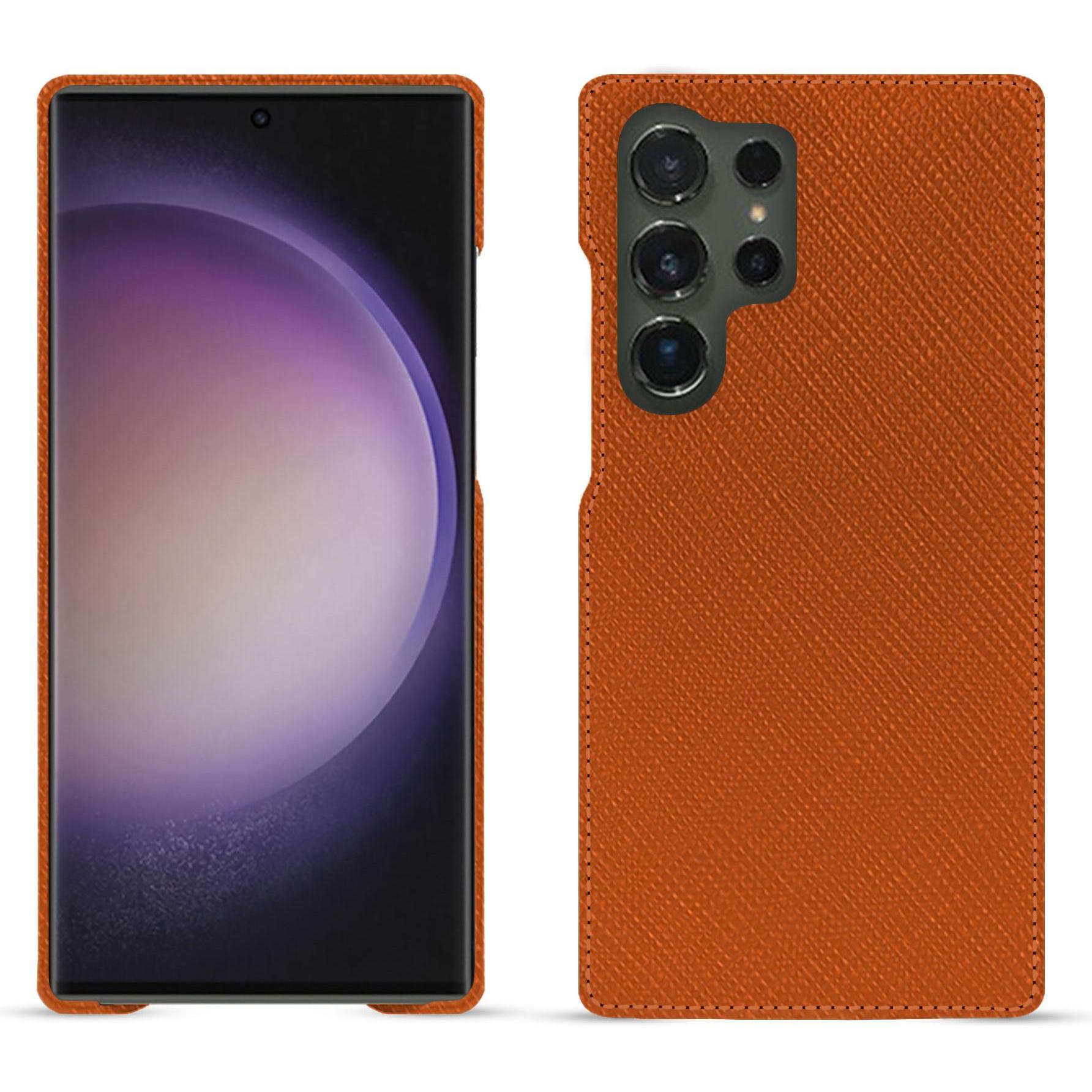 Noreve Lederschutzhülle (Samsung Galaxy S24 Ultra), Smartphone Hülle, Orange