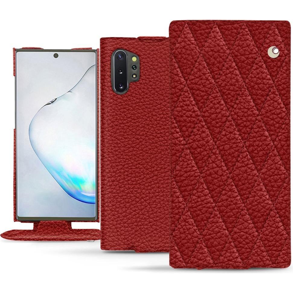 Noreve Lederschutzhülle vertikal (Samsung Galaxy Note 10+), Smartphone Hülle, Rot