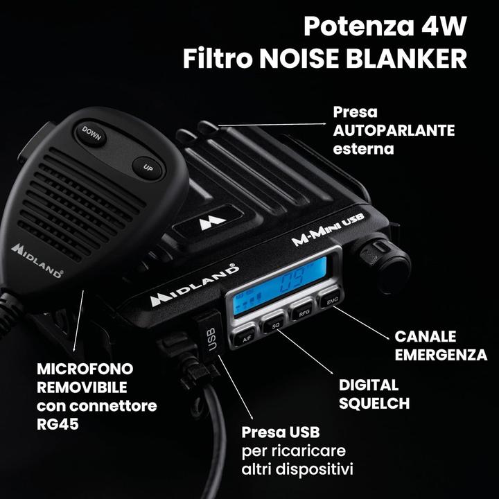 Produktbild Midland M Mini USB AM FM 27mc radio (4 km)