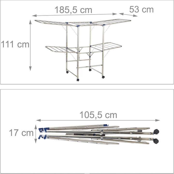 Actual product image Relaxdays XXL Clothes Drying Rack (1.11 m)
