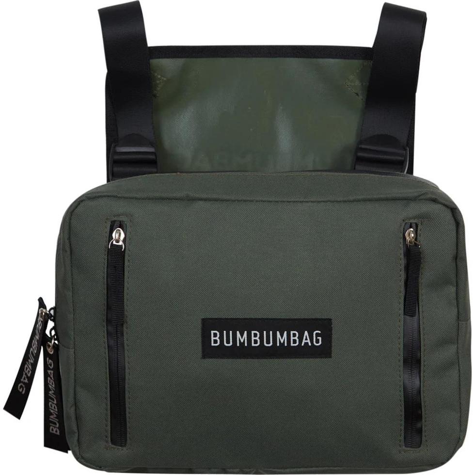 Sixth June, Handtasche, brusttasche text zip, Grün