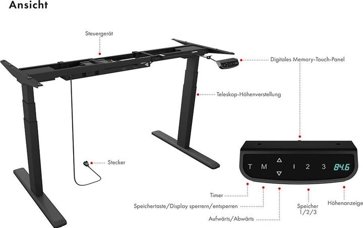 Actual product image Icy Box Lift table frame IB-EW205B-T