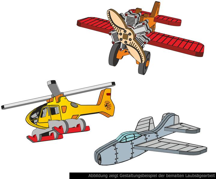 Produktbild Laubsägevorlage Flugzeug-Mobile