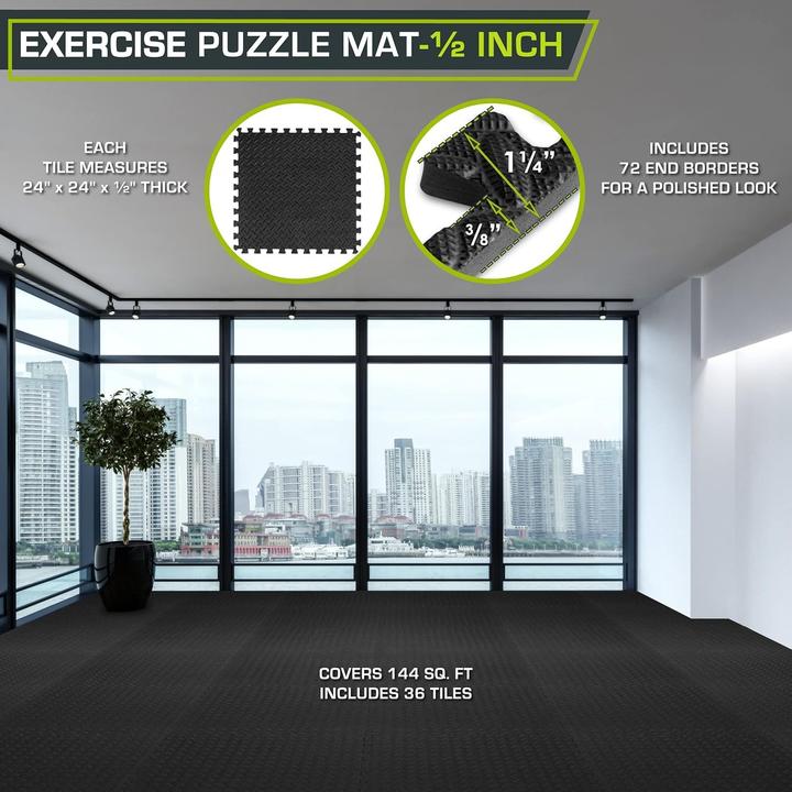 Actual product image ProsourceFit Puzzle Exercise Mat (1.20 cm)