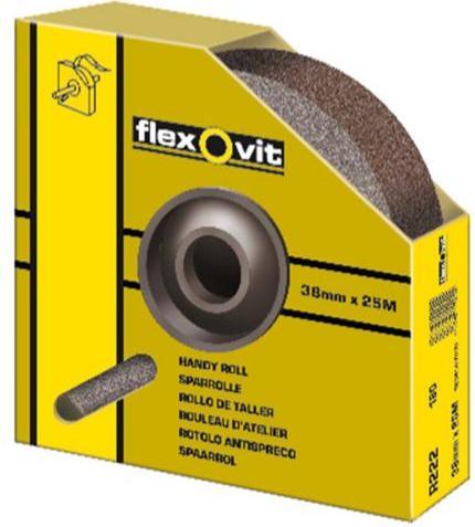 Actual product image Saint-Gobain Flexovit 63642512997 KF271 Schleifrolle 38 mm x 25 mtr. P220 Leinen universal im Karton (P220)