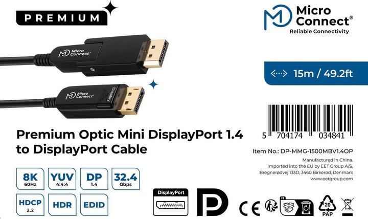 Produktbild MicroConnect Premium Optic Mini DP-DP Cable (15 m)