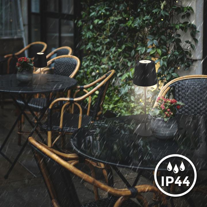 Produktbild B.K.Licht LED Akku Tischleuchte, IP44, 2,5W, schwarz (200 lm)