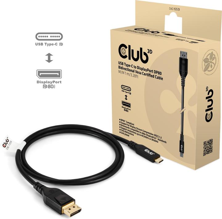 Actual product image Club 3D USB Type C - DisplayPort (1 m)