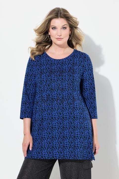 Produktbild Miamoda Longshirt, Leomuster, Glitzer-Statement, 3/4-Ärmel (50)