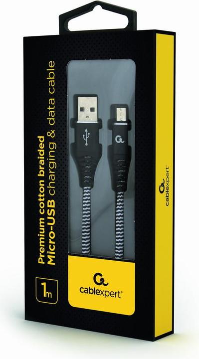 Immagine prodotto Gembird CC-USB2B-AMMBM-1M-BW Cavo USB USB 2.0 Micro USB B USB A Nero (1 m, USB 2.0)