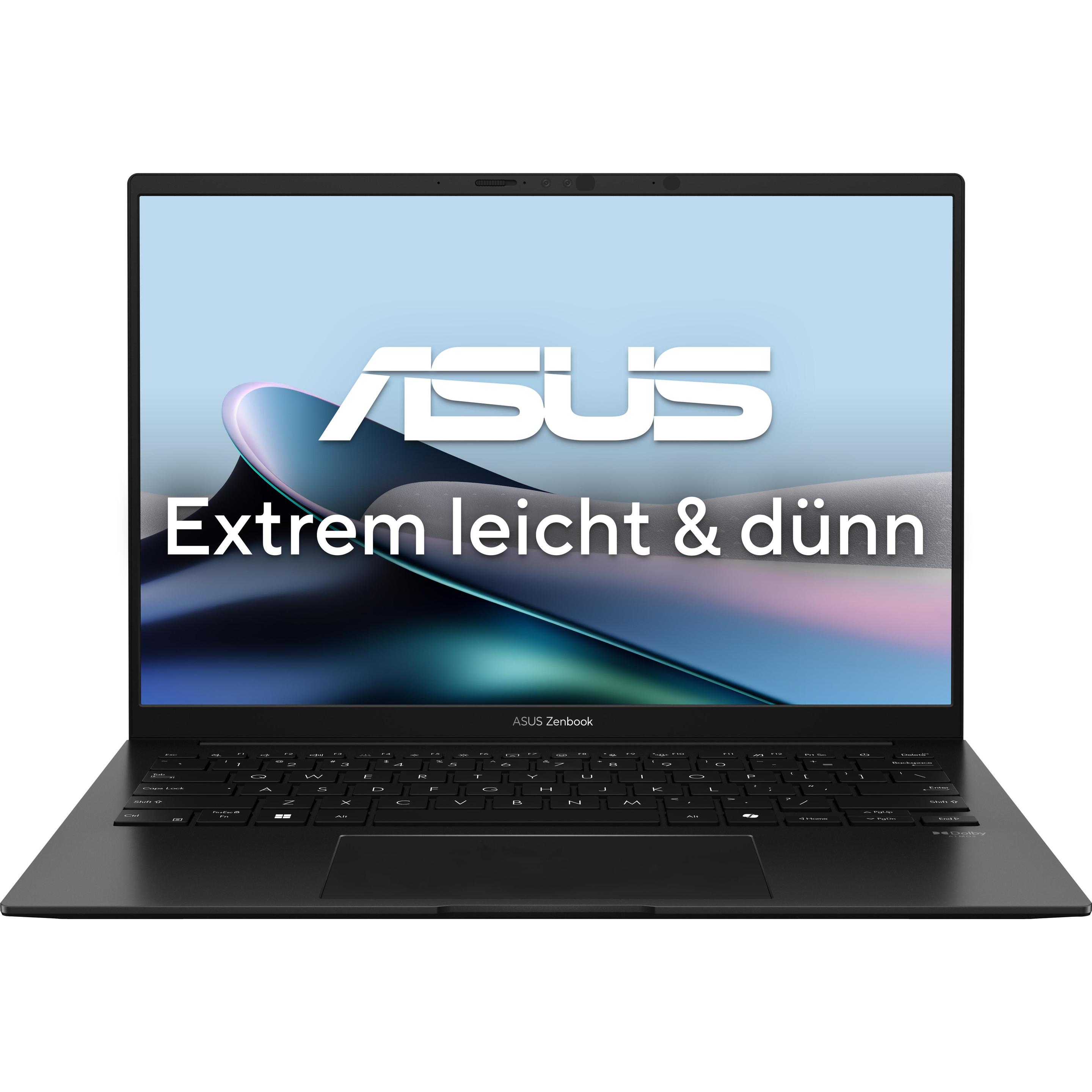 ASUS Zenbook 14 OLED (14", 1000 GB, 32 GB, DE, AMD Ryzen AI 7 350), Notebook, Schwarz