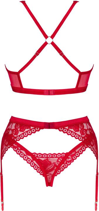 Produktbild Obsessive Lacelove Dreiteiliges Set Rot M/L (M, L)